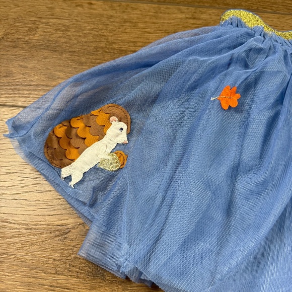 Mini Boden Applique Tulle Twirl Skirt Woodland Animals Blue 6-7 Y Fall School - Picture 3 of 12